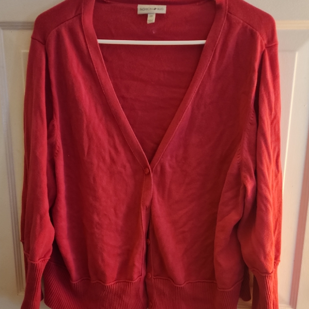 Fashion Bug Vibrant Red Cardigan Sweater